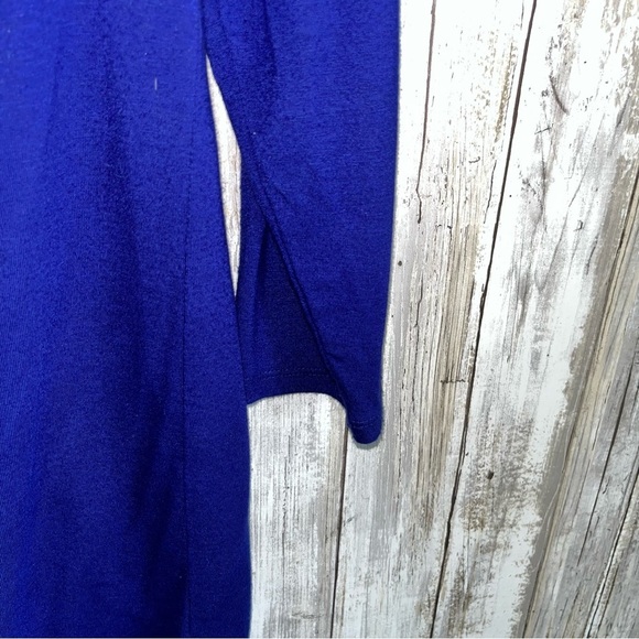 LOFT Cobalt Blue Drape Neck Blouse - Picture 4 of 5